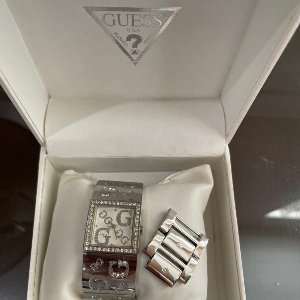 COPY - Guess Square Flex Bangle Watch w/ Swarovski Crystals G86073L